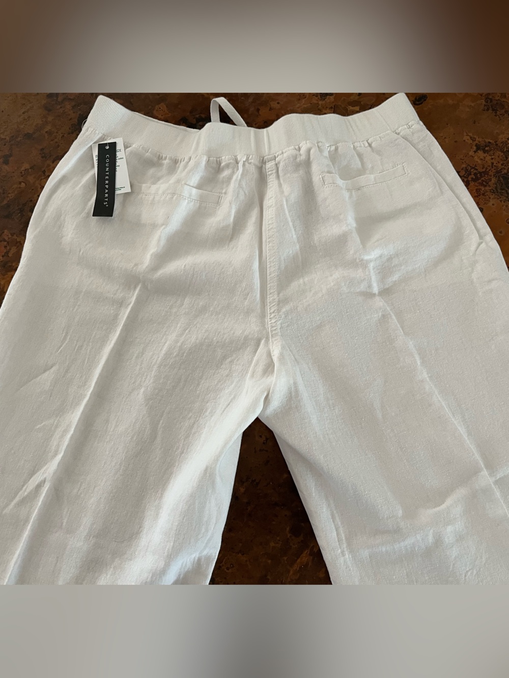 Counterparts White Woman’s Linen Blend Pants 14p